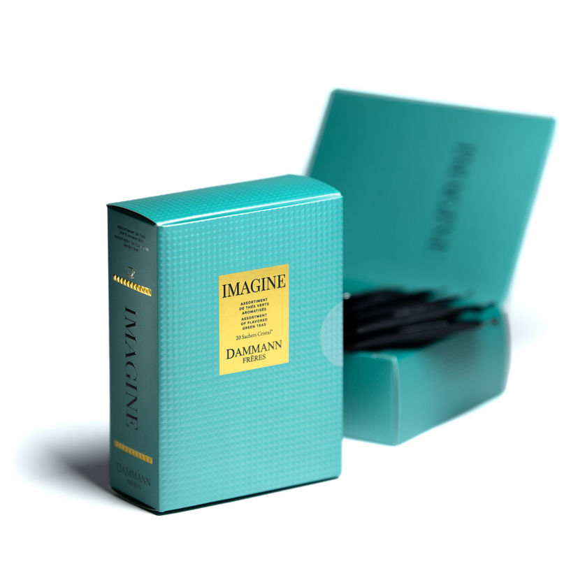 Coffret de thés Imagine : 20 sachets cristal de thés verts aromatisés - Dammann Frères