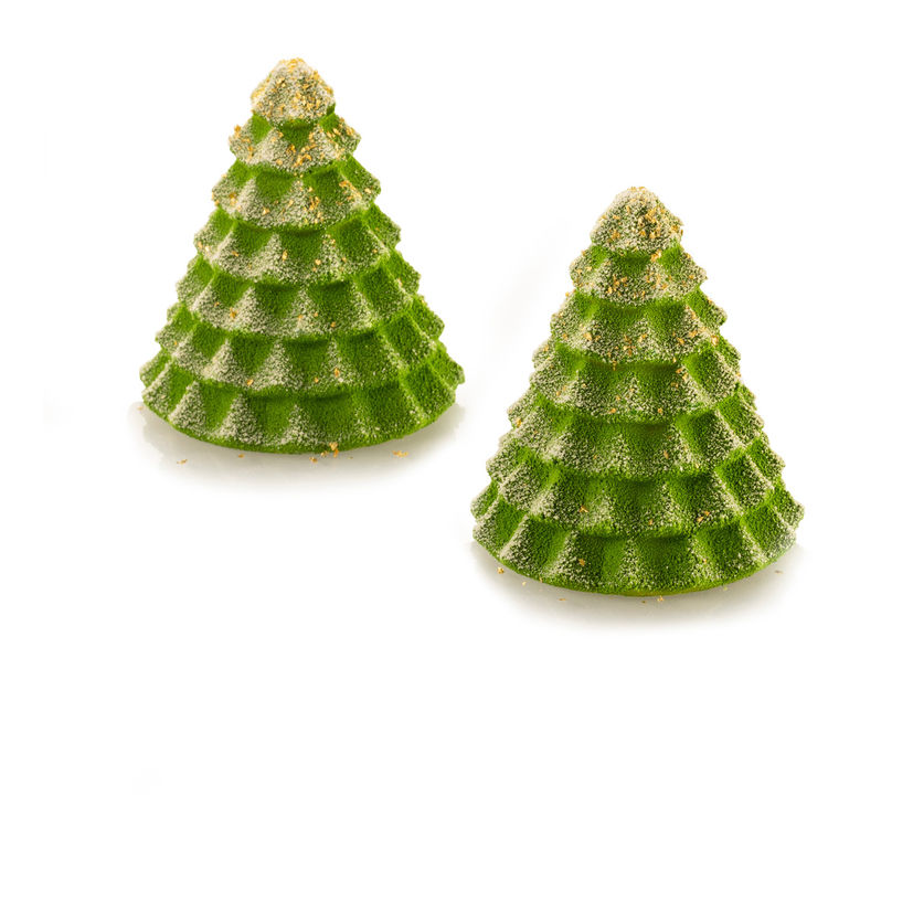 Moule en silicone de Noël 3D : 6 sapins individuels Sapin Magique 7.5 cm - Silikomart