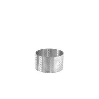 Achat en ligne Cercle à tartelette haut en inox perforé 7.5 hauteur 4.5 cm - Alice Délice