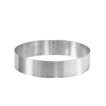 Achat en ligne Cercle à tarte haut en inox perforé 20 cm hauteur 4.5 cm - Alice Délice