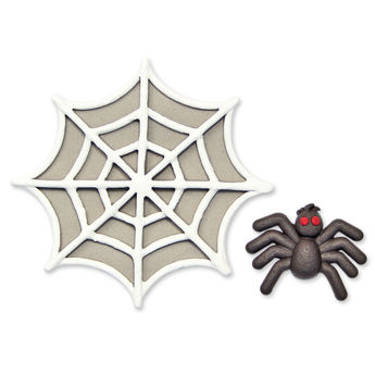 Achat en ligne 2 moules en thermoplastique pour modèlage cake design toile et araignée d´Halloween 3 et 6 cm - PME