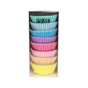 Achat en ligne 100 caissettes pour muffins et cupcakes doublées de feuille d´aluminium multicolores 5 x 7 cm - PME