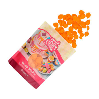 Achat en ligne Deco melts orange 250 gr - FunCakes