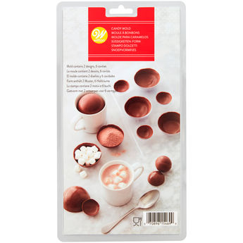 Achat en ligne Moule pour choco bomb : 2 moules à chocolat à garnir en plastique 6 demi-sphères 3.8 et 6.3 cm - Wilton