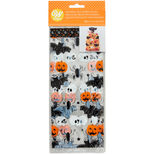 20 sachets confiseurs avec attaches transparents et personnages d´Halloween 24 cm - Wilton