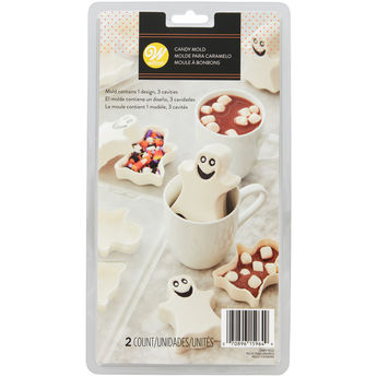 Achat en ligne Moule pour choco bomb : 2 moules à chocolat à garnir en plastique 3 fantômes d´Halloween 8.9 x 7 x 5 cm - Wilton