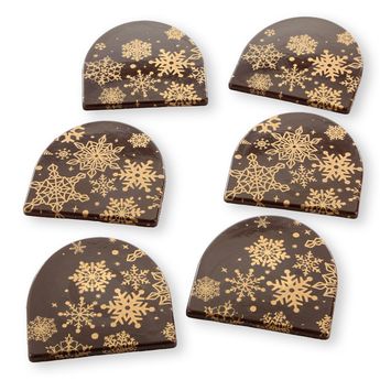 Achat en ligne Set embouts de bûchettes de Noël et décors alimentaires : Flocons 5 x 5 cm