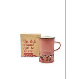 Set Sixtea : mug et chauffe mug à la bougie en acier rose - Cookut