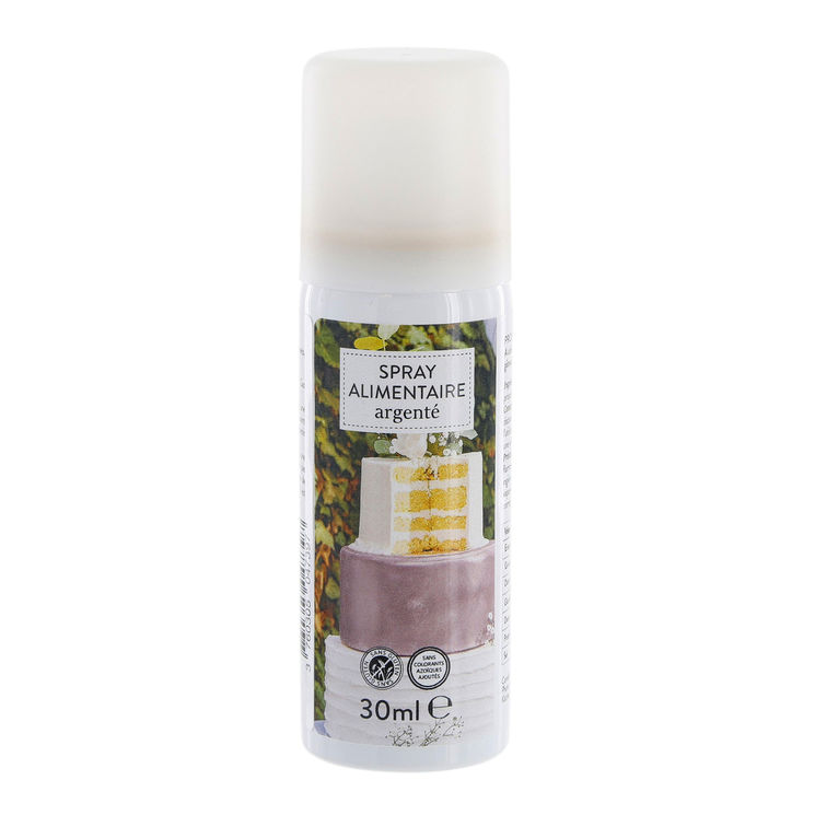 Spray colorant alimentaire argenté 30 ml