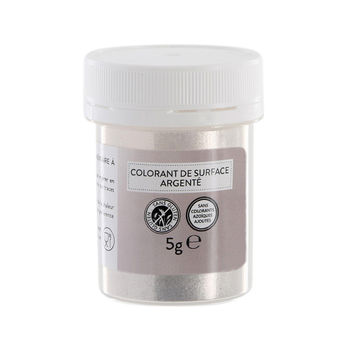 Achat en ligne Colorant alimentaire de surface en poudre argenté 5 gr