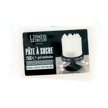 Achat en ligne Pâte à sucre blanche goût vanille 250 gr - Patisdecor