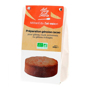 Achat en ligne Préparation génoise cacao bio sans gluten 250 gr - Alice Délice