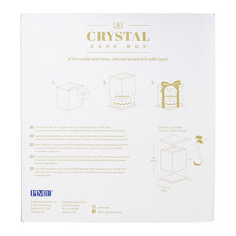 Achat en ligne Boîte à gâteaux vitrine Crystal transparente avec ruban doré 35 x 35 x 38 cm - PME