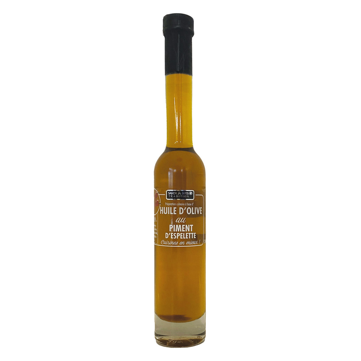 Huile d'olive au piment d'Espelette 20cl - Savor et Sens