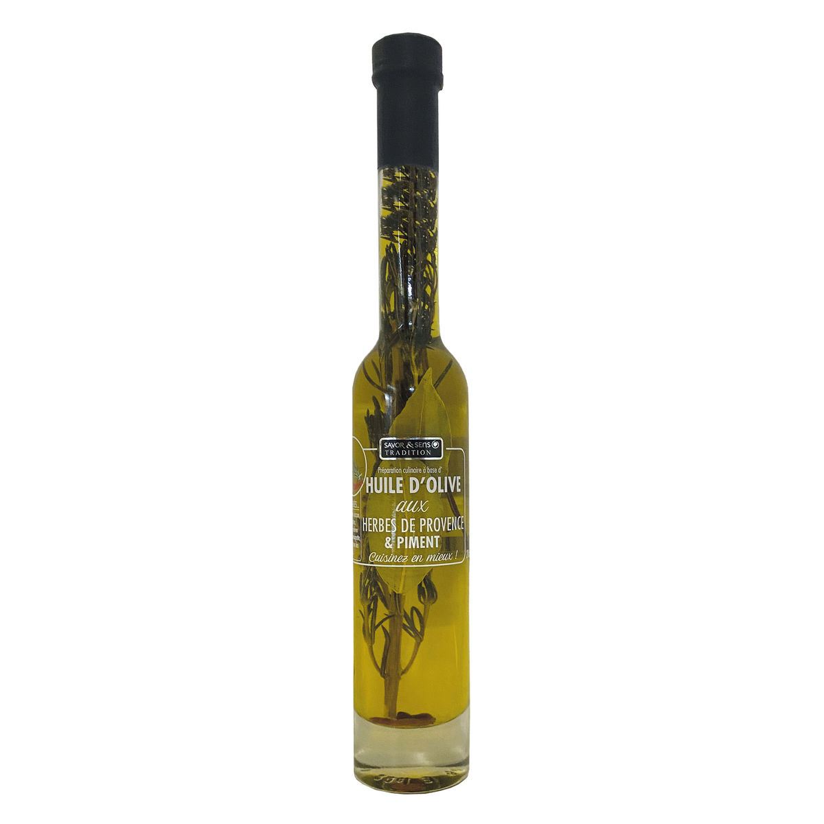 Huile d'olive aux herbes de Provence et piment 20cl - Savor et Sens