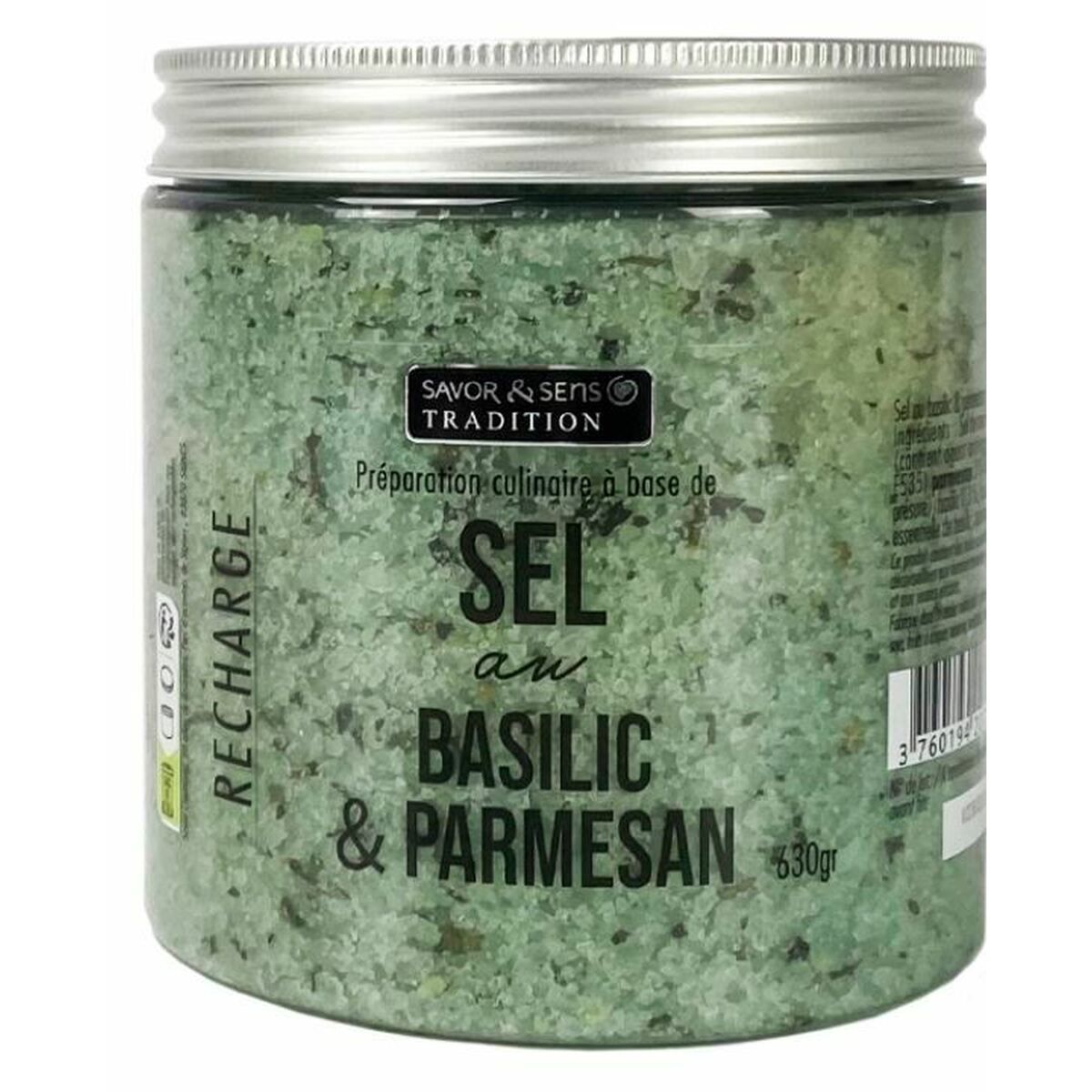 Sel au basilic et parmesan 630g - Savor et Sens