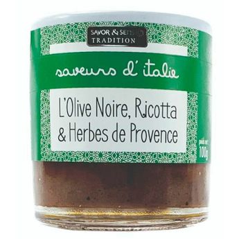 Achat en ligne L'olive noire à la ricotta et herbes de Provence 100g- Savor et Sens