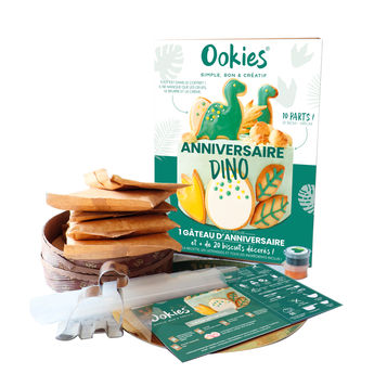 Achat en ligne Box ustensiles et ingrédients : gâteau d'anniversaire Dinosaure - Ookies