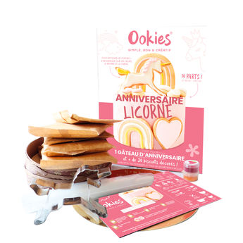 Achat en ligne Box ustensiles et ingrédients : gâteau d'anniversaire Licorne - Ookies