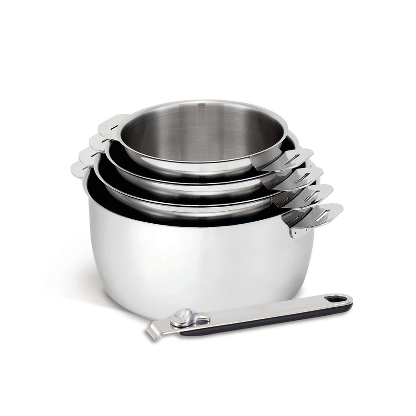 Set de 4 casseroles amovibles inox 14/20 cm avec poignée Move on - Kitchen fun