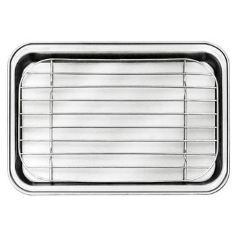 Achat en ligne Plat à dresser en inox avec grille 26,5*20,5*2,5 cm- Lacor