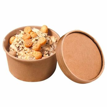 Achat en ligne 8 pots à glace en kraft avec couvercle 125 ml - Patisdecor