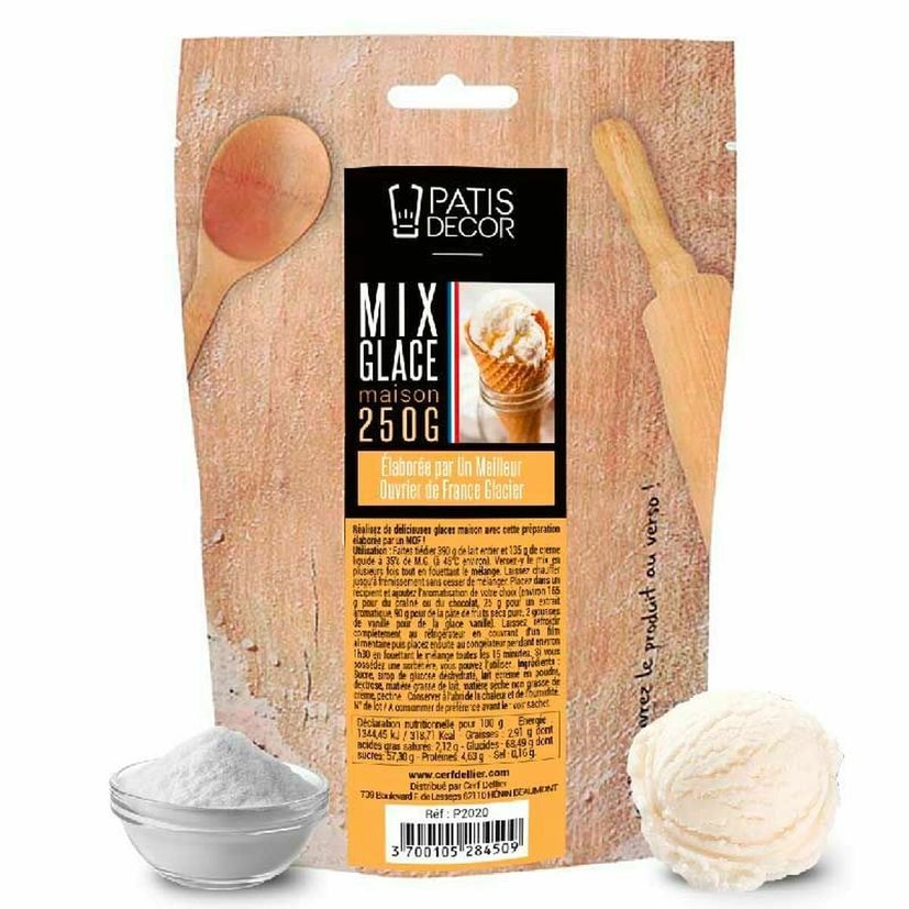 Préparation mix pour glace maison 250 gr - Patisdecor