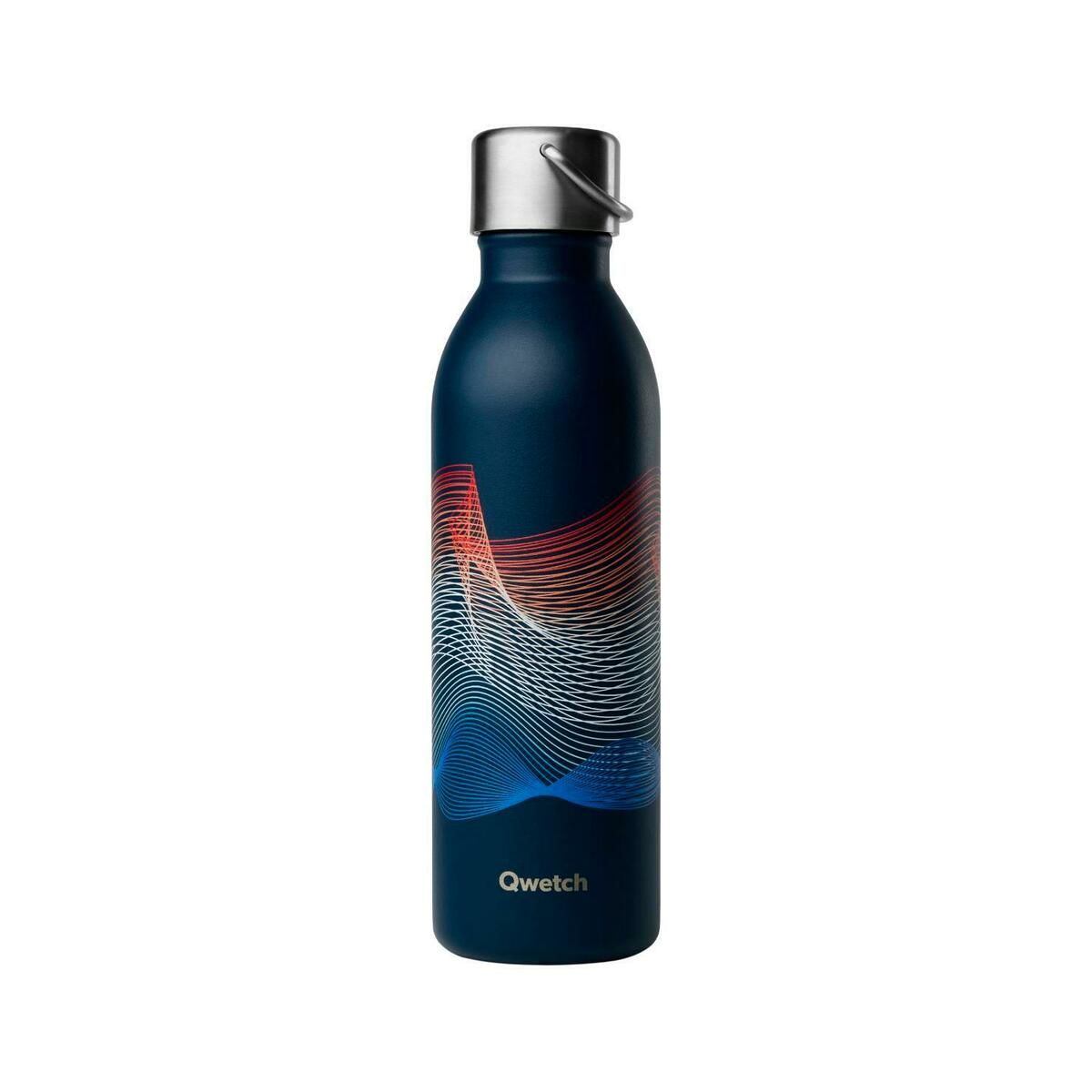 Bouteille isotherme 600ml Games Bleu marine + mini goupillon - Qwetch