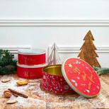 Set de 3 boîtes à biscuits de Noël en métal rouge 25, 22 et 19.5 cm - Cook Concept