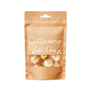 Achat en ligne Décors perles de céréales enrobées de chocolat au lait XXL dorées 55 gr - Scrapcooking