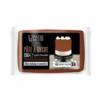 Achat en ligne Pâte à sucre goût chocolat : marron 250 gr - Patisdecor