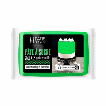 Achat en ligne Pâte à sucre goût vanille : verte 250 gr - Patisdecor