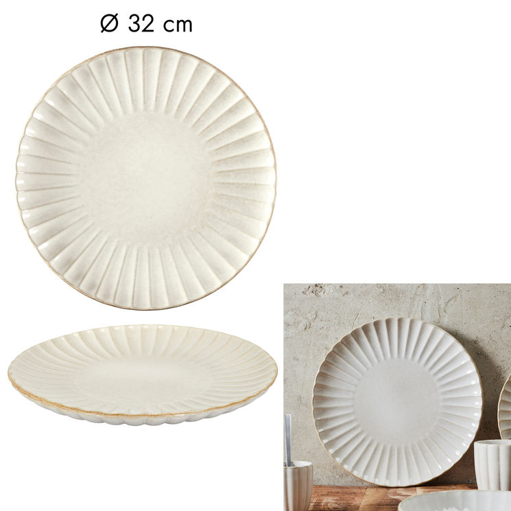 Assiette de présentation 32 cm Vlora en grès - Home décor factory