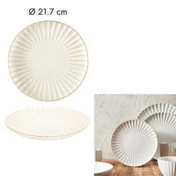 Achat en ligne Assiette dessert 21,7 cm Vlora en grès - Home décor factory