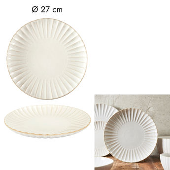 Achat en ligne Assiette plate diam 27 cm Vlora en grès- Home décor factory