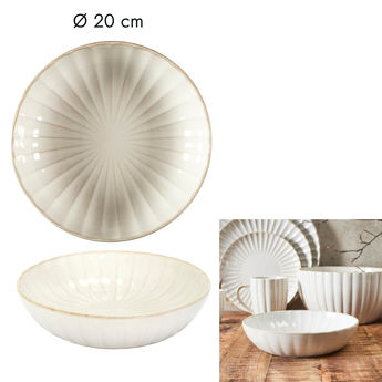 Achat en ligne Assiette creuse diam 20 cm Vlora en grès - Home décor factory