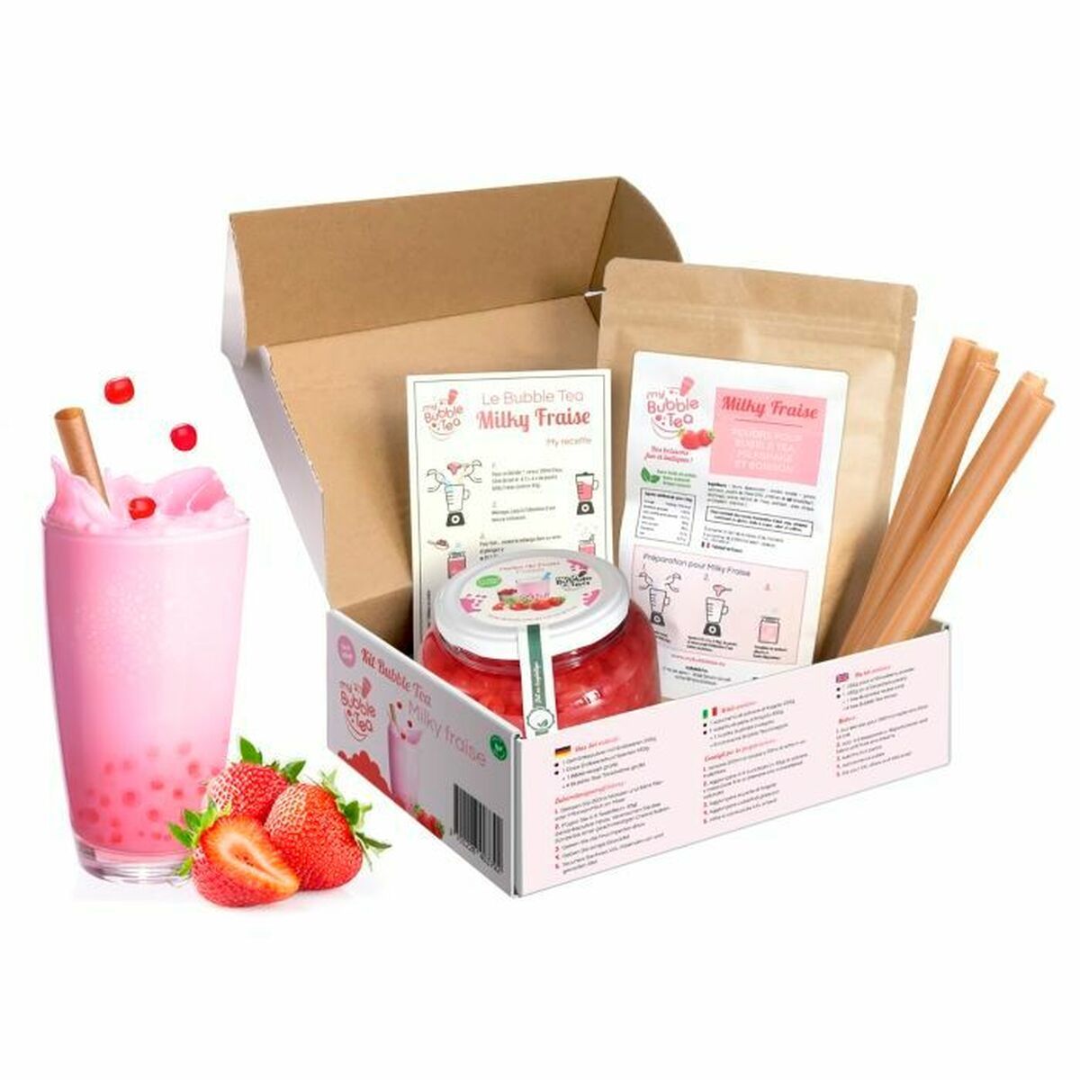 Kit Bubble Tea perles de fruit fraise - My bubble tea