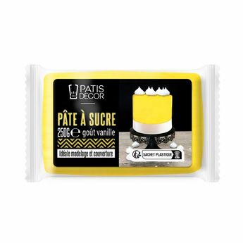 Achat en ligne Pâte à sucre goût vanille : jaune 250 gr - Patisdecor