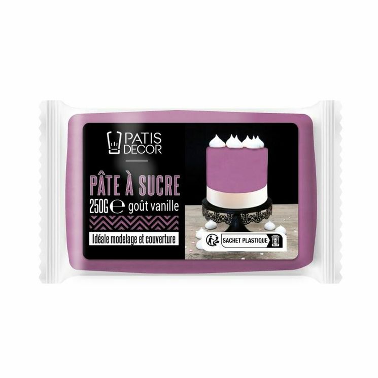 Pâte à sucre goût vanille : violet 250 gr - Patisdecor