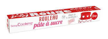 Achat en ligne Rouleau de pâte à sucre rouge 36 cm 430 gr - Scrapcooking