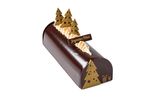 Set embouts bûche de Noël et décors alimentaires : Sapin de Noël doré chocolat noir - Alice Délice