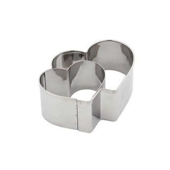 Achat en ligne Emporte-pièce en inox double coeur 6,5 cm - Birkmann