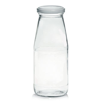 Achat en ligne Bouteille forme arrondie en verre transparent 45 cl 7 x 17.5 cm