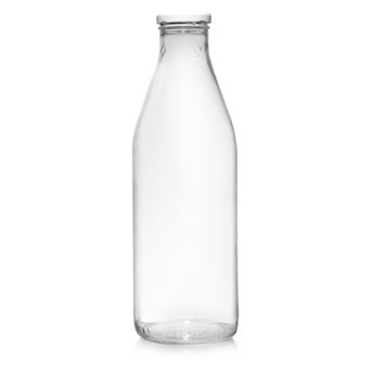 Achat en ligne Bouteille forme arrondie en verre transparent 1l 8.5 x 26.3 cm