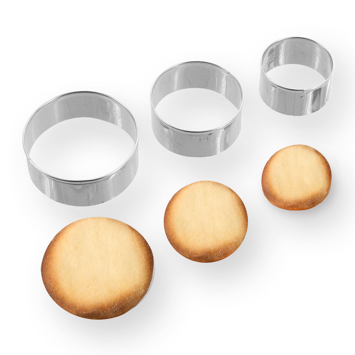 Set de 3 emporte-pièces rond lisse en inox 4, 5 et 6 cm - Alice Délice