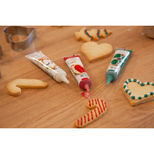 Lot de 3 stylos de glaçage Noël pour décorer les biscuits : blanc, vert foncé et rouge