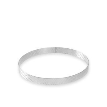 Achat en ligne Cercle à tarte en inox perforé 4/6 parts 20.5 cm hauteur 2 cm - Alice Délice