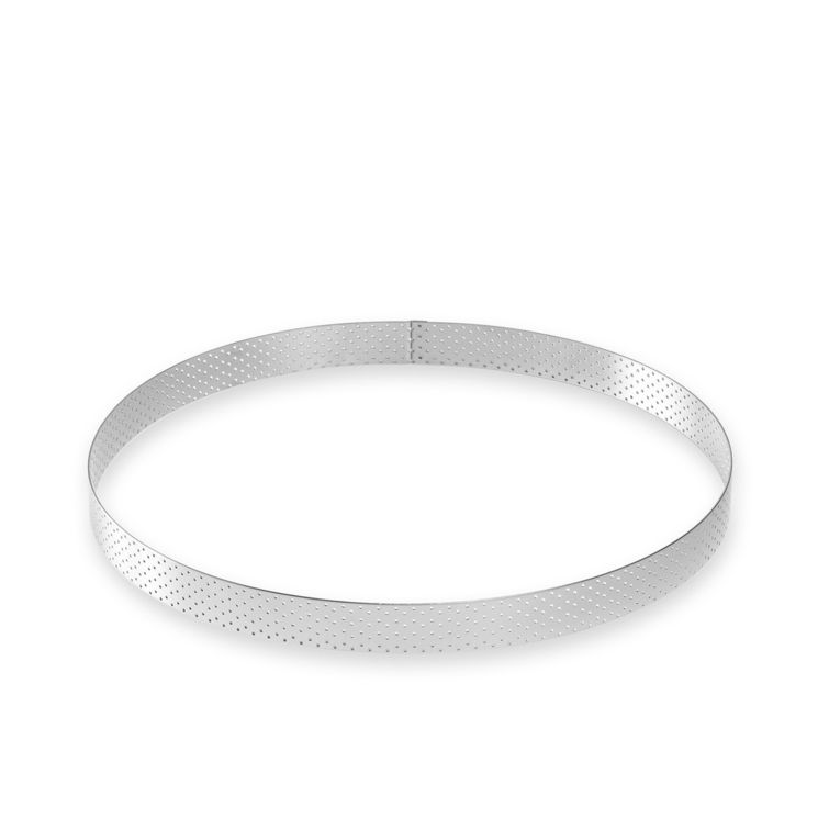 Cercle à tarte en inox perforé 6/8 parts 24.5 cm hauteur 2 cm - Alice Délice