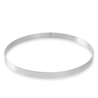 Achat en ligne Cercle à tarte en inox perforé 8/10 parts 28.5 cm hauteur 2 cm - Alice Délice