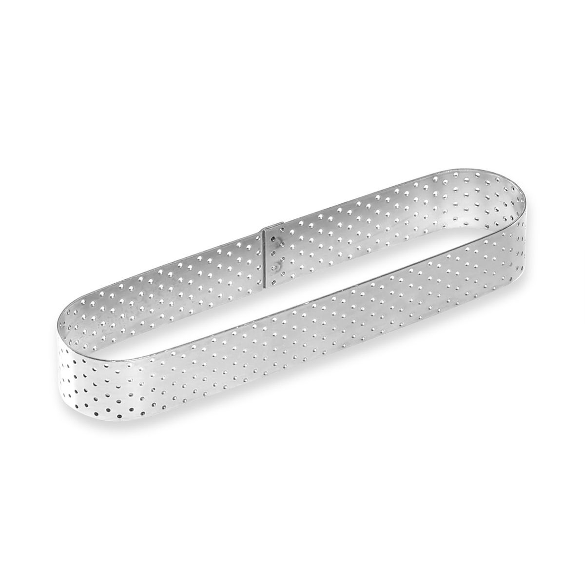 Cercle à tartelette oblong en inox perforé 14,5 x 3,7 cm - Alice Délice